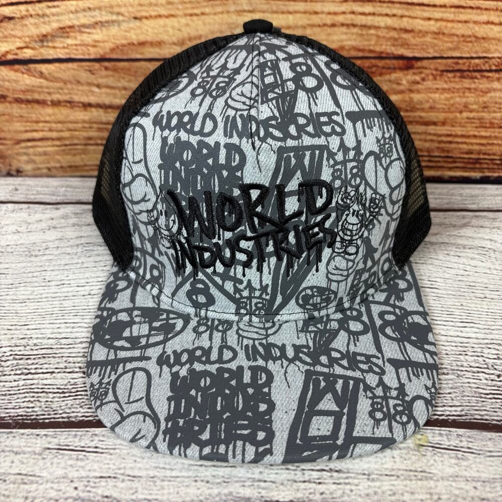 World Industries Skateboards Graffiti Graphic Trucker Snapback Hat
